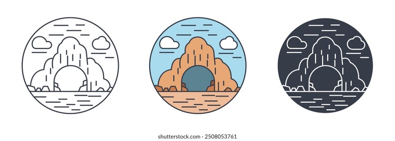 Cave icon symbol vector illustration isolated on white background