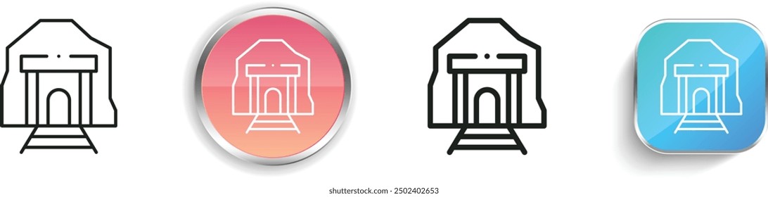 cave icon. Thin Linear, Regular and Button Style Design Isolated On White Background