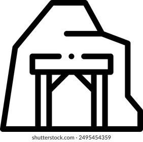 cave icon. Thin Linear Style Design Isolated On White Background