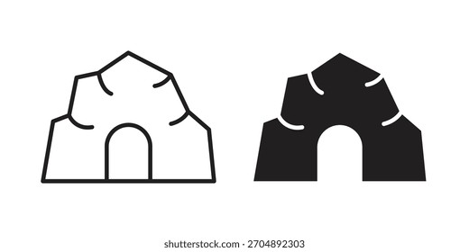 Icono de cueva colección de Vector. Vector Ilustraciones de símbolos de stock