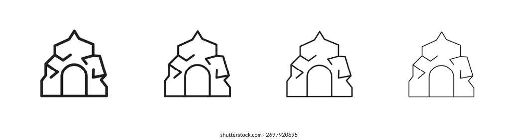 Ilustración vectorial de icono de cueva. Vector editable EPS 10.