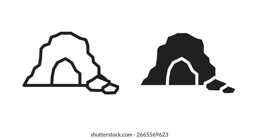 icono de cueva. Ilustración vectorial. Ilustración vectorial aislada. Ilustración EPS.