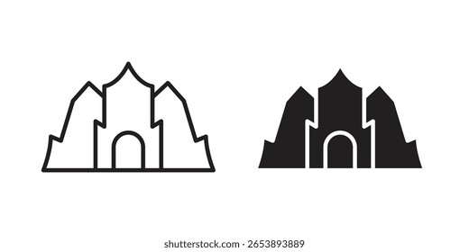 Ilustración vectorial de icono de cueva sobre un fondo transparente.