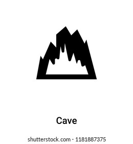 Cave icon vector isolated on white background, logo concept of Cave sign on transparent background, filled black symbol