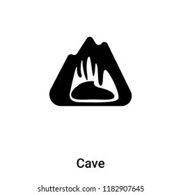 Cave icon vector isolated on white background, logo concept of Cave sign on transparent background, filled black symbol