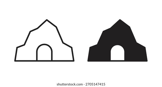 Icono de cueva Vector Diseños modernos planos y de trazo