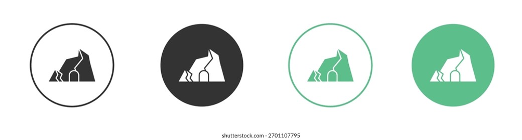 Pictograma de Vector de icono de cueva para Elementos de interfaz UX de UI