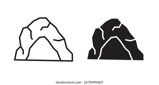 Vector, letrero y símbolo de icono de cueva para Elementos de diseño, Sitio web o App.