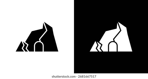 Vector de icono de cueva Silueta para colección gráfica y de Diseño web