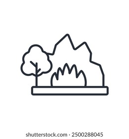 Cave icon. vector.Editable stroke.linear style sign for use web design,logo.Symbol illustration.