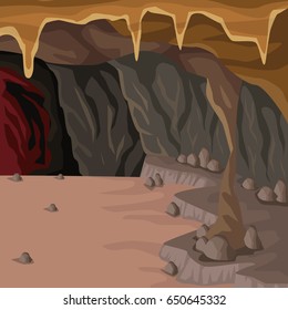 Cave interior background in deep mountain