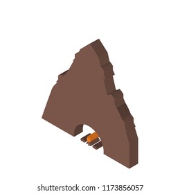 Cave isometric left top view 3D icon