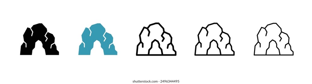 Cave line icon vector set.