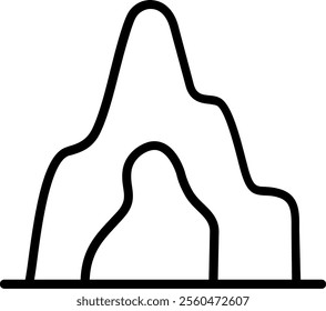 Cave Line Vector Icon Design