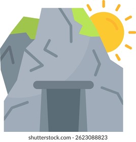 Design de ícone de vetor de linha de caverna