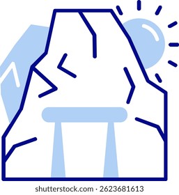 Design de ícone de vetor de linha de caverna
