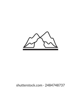 Cave logo in mountains simple line art design