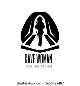 cave logo woman for adventurer symbols