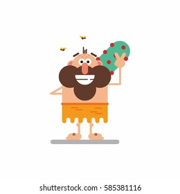 Cave man cartoon character 
