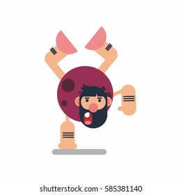 Cave man cartoon character 