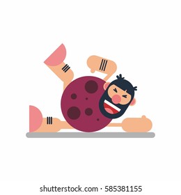 Cave man cartoon character 