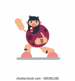Cave man cartoon character
