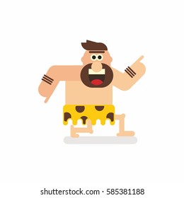 Cave man cartoon character 