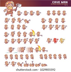 Cave Man Cartoon Game Character Animation Sprite