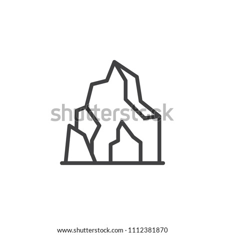 Cave in mountain outline icon. linear style sign for mobile concept and web design. Prehistoric cave home simple line vector icon. Symbol, logo illustration. Pixel perfect vector graphics