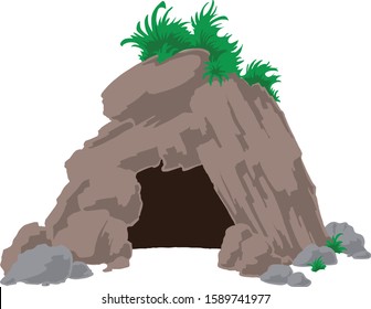 Cave Opening With Some Grass