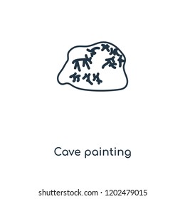 Cave painting concept line icon. Linear Cave painting concept outline symbol design. This simple element illustration can be used for web and mobile UI/UX.