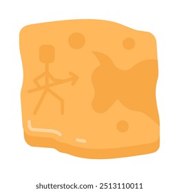 Ícones planos de pintura em caverna, ilustração de vetor