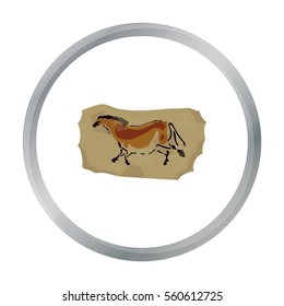 Cave painting icon in cartoon style isolated on white background. Stone age symbol stock vector illustration.