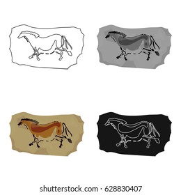 Cave painting icon in cartoon style isolated on white background. Stone age symbol stock vector illustration.