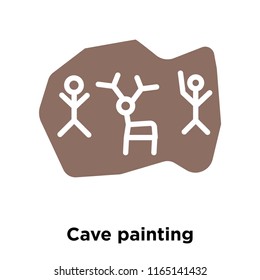 Cave painting icon vector isolated on white background, Cave painting transparent sign , historical stone age symbols