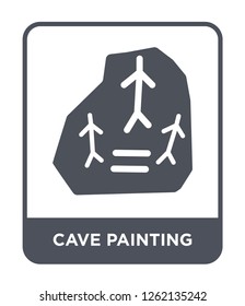 cave painting icon vector on white background, cave painting trendy filled icons from Stone age collection, cave painting simple element illustration