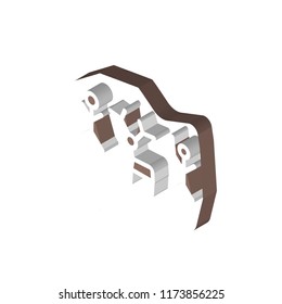 Cave painting isometric left top view 3D icon