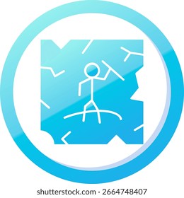 Línea de pintura de cuevas Icono de Vector Diseño