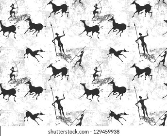 Cave painting seamless background texture