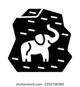 Cave Painting Vector Glyph Icon For Personal And Commercial Use.
