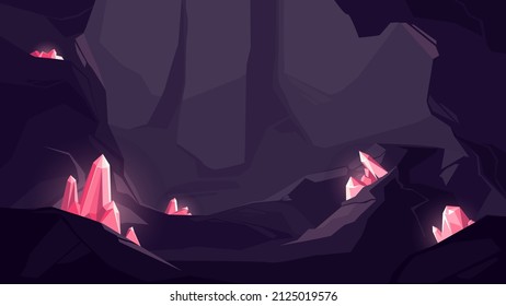 Cueva con cristales rojos. Bonita ubicación en el metro.
