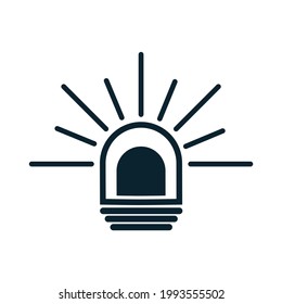 cave and shining lamp symbol vector moogram icon