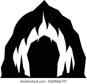 Cave Silhouette Vector for Nature, Adventure, and Exploration-Themed Designs