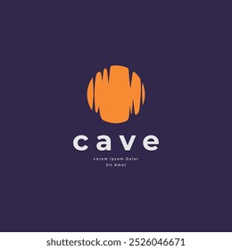 Ilustração de ícone de vetor de design de logotipo moderno simples de caverna