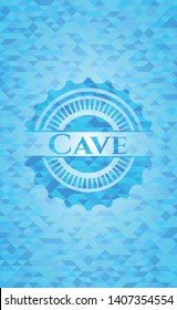 Cave sky blue mosaic emblem