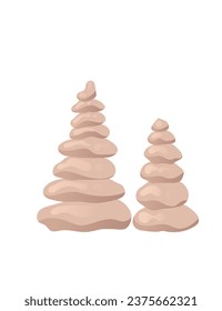 Cave stone mineral stalagmites column natural growth geology formations vector illustration isolated on white background