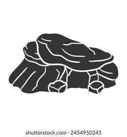 Cave StoneIcon Silhouette Illustration. Cavern Vector Graphic Pictogram Symbol Clip Art. Doodle Sketch Black Sign.