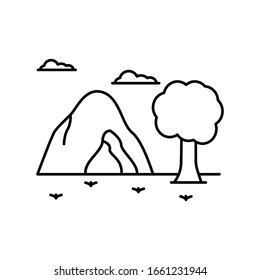 Cave, tree, cloud icon. Simple line, outline vector elements of landscape icons for ui and ux, website or mobile application