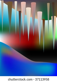 the cave, vector art illustration