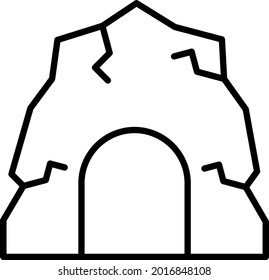 Cave Vector Line Icon Design
